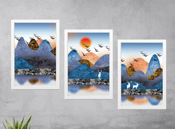 White__Abstract_Hd_Print_Painting_Set_Of_3_With_Frame_|_For_Home,_Living_Room_Gallery_&_Office,_White,_Size_-_13.50_X_19.50_Inch,_Sf079