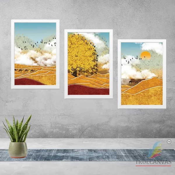 White__Abstract_Hd_Print_Painting_Set_Of_3_With_Frame_|_For_Home,_Living_Room_Gallery_&_Office,_White,_Size_-_13.50_X_19.50_Inch,_Sf080