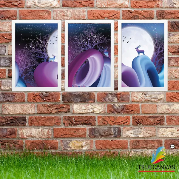 White__Abstract_Hd_Print_Painting_Set_Of_3_With_Frame_|_For_Home,_Living_Room_Gallery_&_Office,_White,_Size_-_13.50_X_19.50_Inch,_Sf081