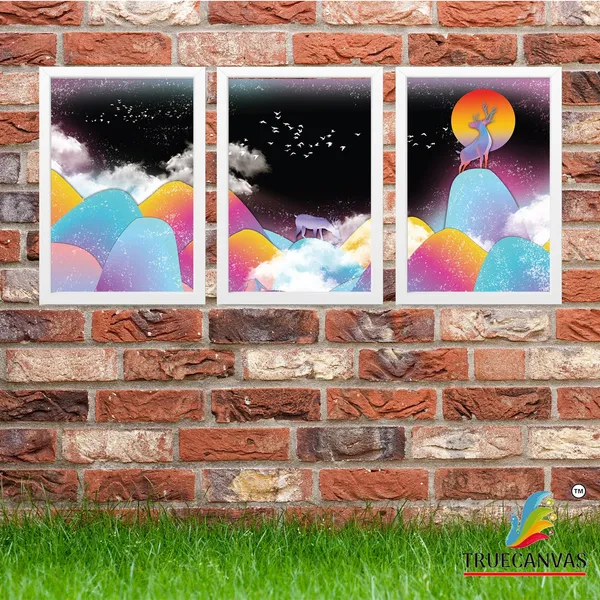 White__Abstract_Hd_Print_Painting_Set_Of_3_With_Frame_|_For_Home,_Living_Room_Gallery_&_Office,_White,_Size_-_13.50_X_19.50_Inch,_Sf093