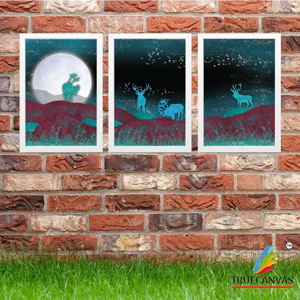 White__Abstract_Hd_Print_Painting_Set_Of_3_With_Frame_|_For_Home,_Living_Room_Gallery_&_Office,_White,_Size_-_13.50_X_19.50_Inch,_Sf094