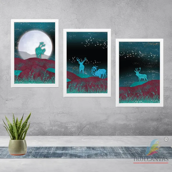 White__Abstract_Hd_Print_Painting_Set_Of_3_With_Frame_|_For_Home,_Living_Room_Gallery_&_Office,_White,_Size_-_13.50_X_19.50_Inch,_Sf094