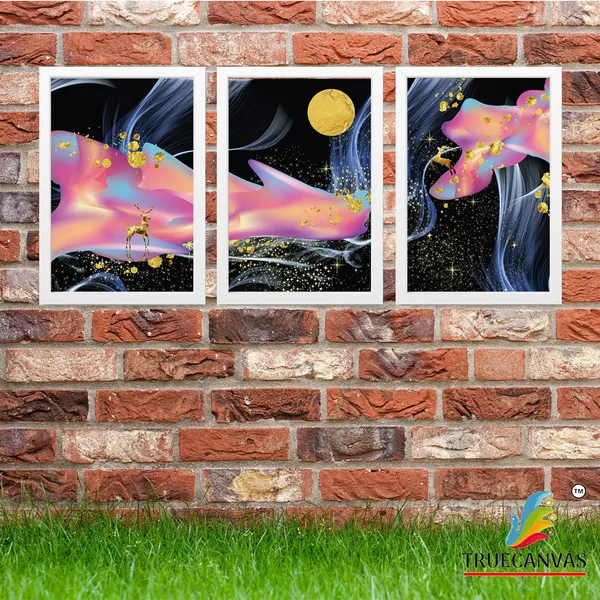 White__Abstract_Hd_Print_Painting_Set_Of_3_With_Frame_|_For_Home,_Living_Room_Gallery_&_Office,_White,_Size_-_13.50_X_19.50_Inch,_Sf095