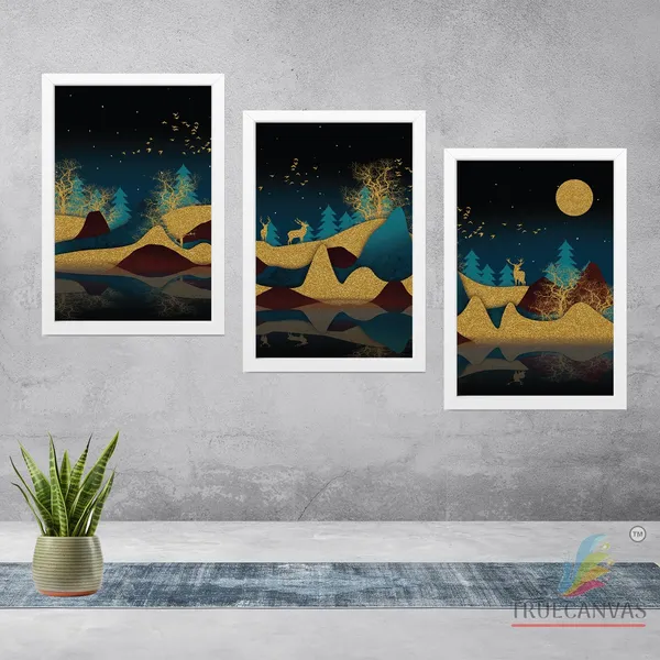 White__Abstract_Hd_Print_Painting_Set_Of_3_With_Frame_|_For_Home,_Living_Room_Gallery_&_Office,_White,_Size_-_13.50_X_19.50_Inch,_Sf097