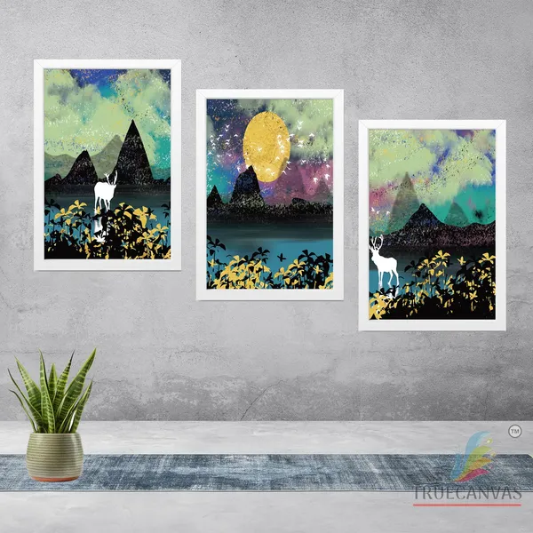 White__Abstract_Hd_Print_Painting_Set_Of_3_With_Frame_|_For_Home,_Living_Room_Gallery_&_Office,_White,_Size_-_13.50_X_19.50_Inch,_Sf102