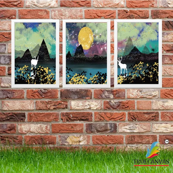 White__Abstract_Hd_Print_Painting_Set_Of_3_With_Frame_|_For_Home,_Living_Room_Gallery_&_Office,_White,_Size_-_13.50_X_19.50_Inch,_Sf102