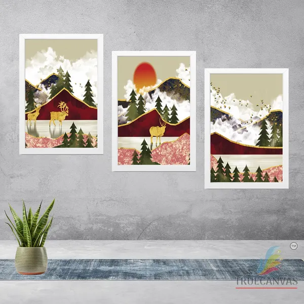 White__Abstract_Hd_Print_Painting_Set_Of_3_With_Frame_|_For_Home,_Living_Room_Gallery_&_Office,_White,_Size_-_13.50_X_19.50_Inch,_Sf103