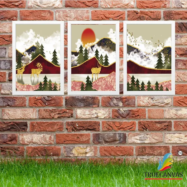 White__Abstract_Hd_Print_Painting_Set_Of_3_With_Frame_|_For_Home,_Living_Room_Gallery_&_Office,_White,_Size_-_13.50_X_19.50_Inch,_Sf103