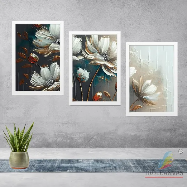 White__Abstract_Hd_Print_Painting_Set_Of_3_With_Frame_|_For_Home,_Living_Room_Gallery_&_Office,_White,_Size_-_13.50_X_19.50_Inch,_Sf121
