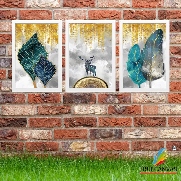 White__Abstract_Hd_Print_Painting_Set_Of_3_With_Frame_|_For_Home,_Living_Room_Gallery_&_Office,_White,_Size_-_13.50_X_19.50_Inch,_Sf124
