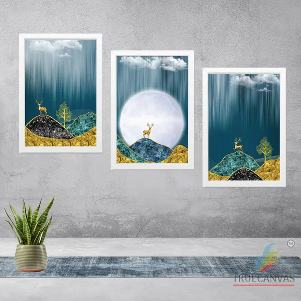 White__Abstract_Hd_Print_Painting_Set_Of_3_With_Frame_|_For_Home,_Living_Room_Gallery_&_Office,_White,_Size_-_13.50_X_19.50_Inch,_Sf126