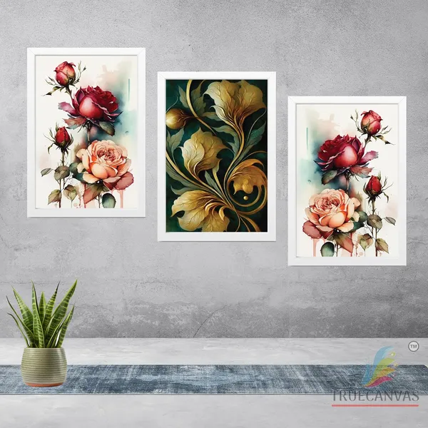 White__Abstract_Hd_Print_Painting_Set_Of_3_With_Frame_|_For_Home,_Living_Room_Gallery_&_Office,_White,_Size_-_13.50_X_19.50_Inch,_Sf137