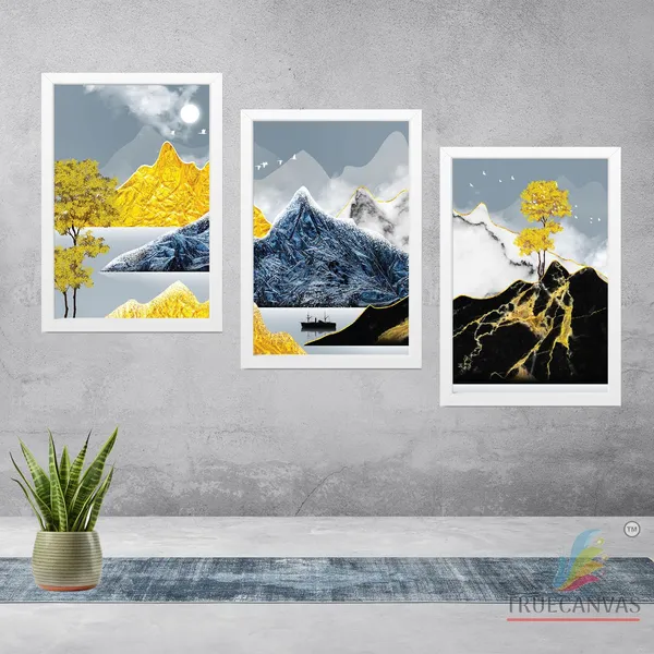White__Abstract_Hd_Print_Painting_Set_Of_3_With_Frame_|_For_Home,_Living_Room_Gallery_&_Office,_White,_Size_-_13.50_X_19.50_Inch,_Sf163