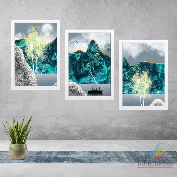 White__Abstract_Hd_Print_Painting_Set_Of_3_With_Frame_|_For_Home,_Living_Room_Gallery_&_Office,_White,_Size_-_13.50_X_19.50_Inch,_Sf164