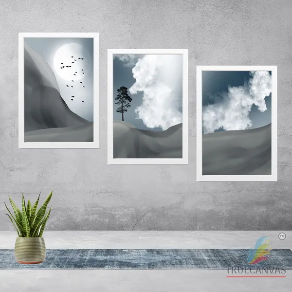 White__Abstract_Hd_Print_Painting_Set_Of_3_With_Frame_|_For_Home,_Living_Room_Gallery_&_Office,_White,_Size_-_13.50_X_19.50_Inch,_Sf171