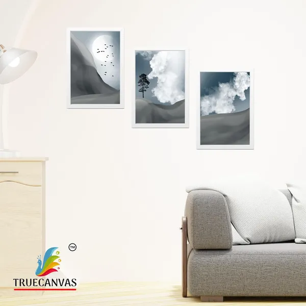 White__Abstract_Hd_Print_Painting_Set_Of_3_With_Frame_|_For_Home,_Living_Room_Gallery_&_Office,_White,_Size_-_13.50_X_19.50_Inch,_Sf171