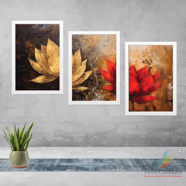 White__Abstract_Hd_Print_Painting_Set_Of_3_With_Frame_|_For_Home,_Living_Room_Gallery_&_Office,_White,_Size_-_13.50_X_19.50_Inch,_Sf205