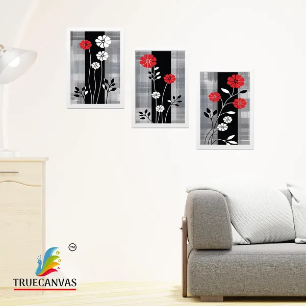 White__Abstract_Hd_Print_Painting_Set_Of_3_With_Frame_|_For_Home,_Living_Room_Gallery_&_Office,_White,_Size_-_13.50_X_19.50_Inch,_Sf219