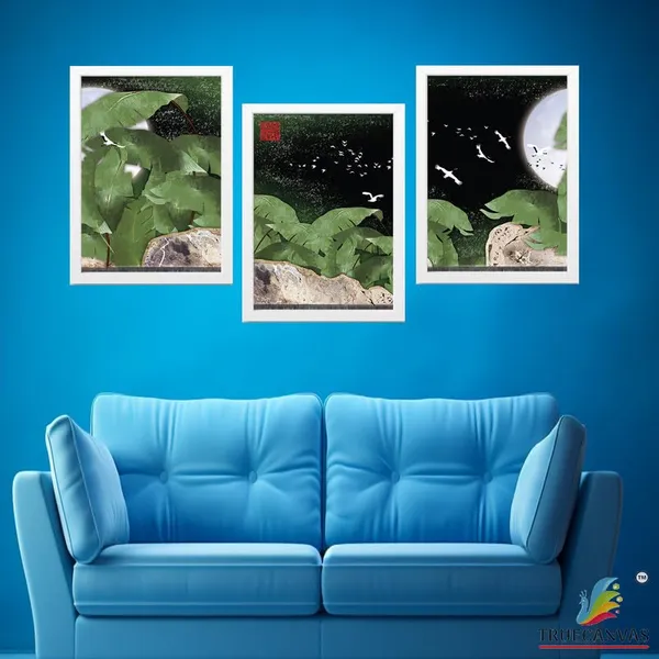 White__Abstract_Hd_Print_Painting_Set_Of_3_With_Frame_|_For_Home,_Living_Room_Gallery_&_Office,_White_Frame,_Size_-_13.50_X_19.50_Inch,_Sf254