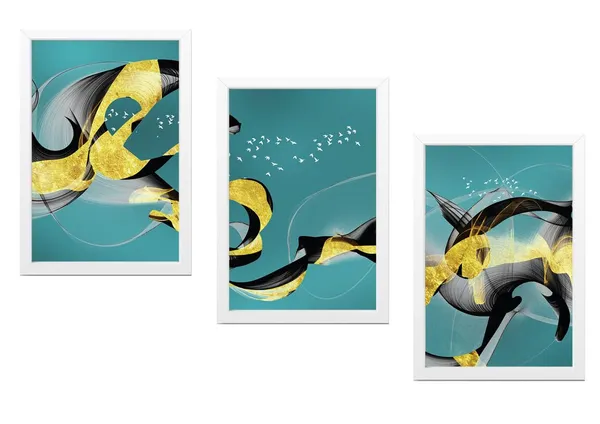 White__Abstract_Hd_Print_Painting_Set_Of_3_With_Frame_|_For_Home,_Living_Room_Gallery_&_Office,_White_Frame,_Size_-_13.50_X_19.50_Inch,_Sf255