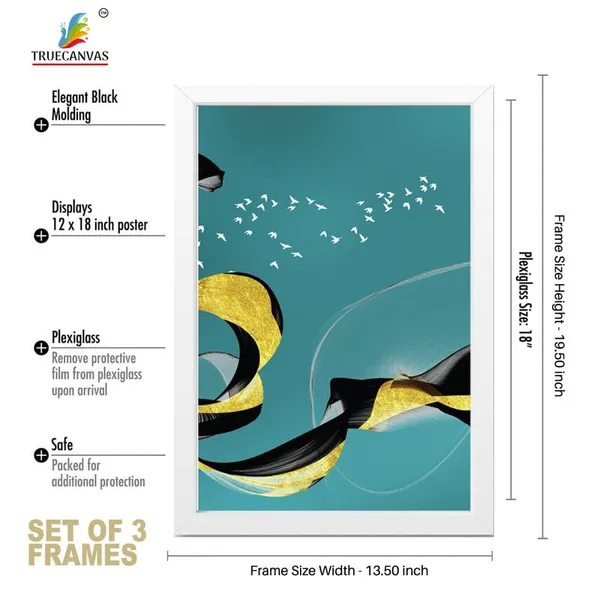 White__Abstract_Hd_Print_Painting_Set_Of_3_With_Frame_|_For_Home,_Living_Room_Gallery_&_Office,_White_Frame,_Size_-_13.50_X_19.50_Inch,_Sf255