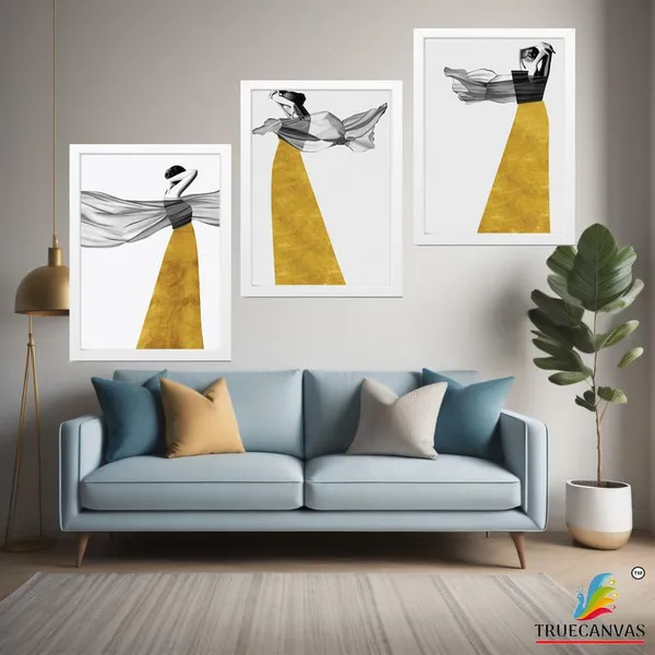 White__Abstract_Hd_Print_Painting_Set_Of_3_With_Frame_|_For_Home,_Living_Room_Gallery_&_Office,_White_Frame,_Size_-_13.50_X_19.50_Inch,_Sf261