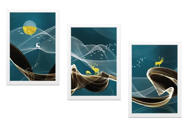 White__Abstract_Hd_Print_Painting_Set_Of_3_With_Frame_|_For_Home,_Living_Room_Gallery_&_Office,_White_Frame,_Size_-_13.50_X_19.50_Inch,_Sf262