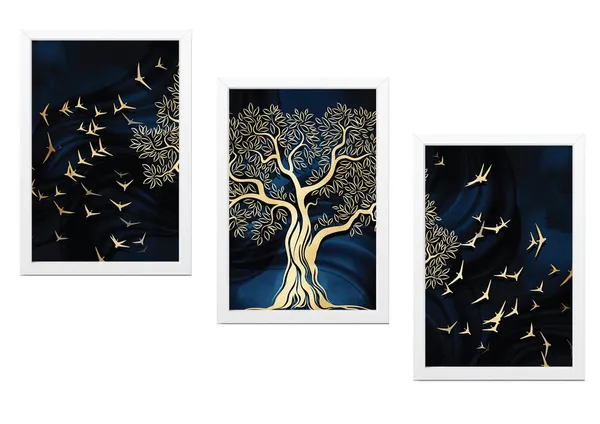 White__Abstract_Hd_Print_Painting_Set_Of_3_With_Frame_|_For_Home,_Living_Room_Gallery_&_Office,_White_Frame,_Size_-_13.50_X_19.50_Inch,_Sf263
