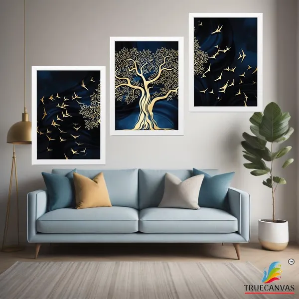 White__Abstract_Hd_Print_Painting_Set_Of_3_With_Frame_|_For_Home,_Living_Room_Gallery_&_Office,_White_Frame,_Size_-_13.50_X_19.50_Inch,_Sf263
