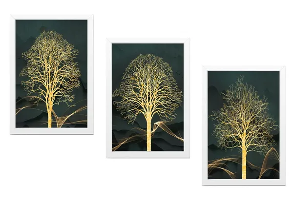 White__Abstract_Hd_Print_Painting_Set_Of_3_With_Frame_|_For_Home,_Living_Room_Gallery_&_Office,_White_Frame,_Size_-_13.50_X_19.50_Inch,_Sf264
