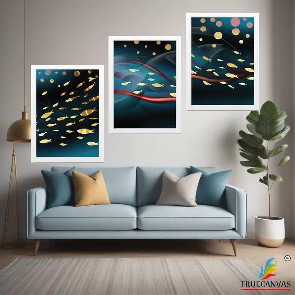 White__Abstract_Hd_Print_Painting_Set_Of_3_With_Frame_|_For_Home,_Living_Room_Gallery_&_Office,_White_Frame,_Size_-_13.50_X_19.50_Inch,_Sf267