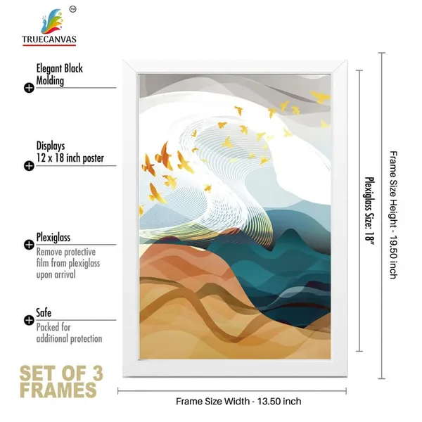 White__Abstract_Hd_Print_Painting_Set_Of_3_With_Frame_|_For_Home,_Living_Room_Gallery_&_Office,_White_Frame,_Size_-_13.50_X_19.50_Inch,_Sf268