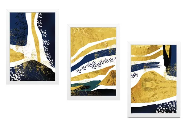 White__Abstract_Hd_Print_Painting_Set_Of_3_With_Frame_|_For_Home,_Living_Room_Gallery_&_Office,_White_Frame,_Size_-_13.50_X_19.50_Inch,_Sf271