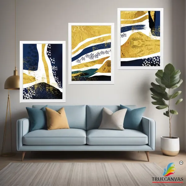 White__Abstract_Hd_Print_Painting_Set_Of_3_With_Frame_|_For_Home,_Living_Room_Gallery_&_Office,_White_Frame,_Size_-_13.50_X_19.50_Inch,_Sf271