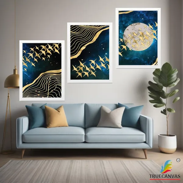 White__Abstract_Hd_Print_Painting_Set_Of_3_With_Frame_|_For_Home,_Living_Room_Gallery_&_Office,_White_Frame,_Size_-_13.50_X_19.50_Inch,_Sf272