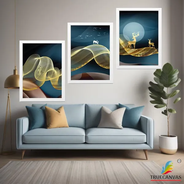 White__Abstract_Hd_Print_Painting_Set_Of_3_With_Frame_|_For_Home,_Living_Room_Gallery_&_Office,_White_Frame,_Size_-_13.50_X_19.50_Inch,_Sf273
