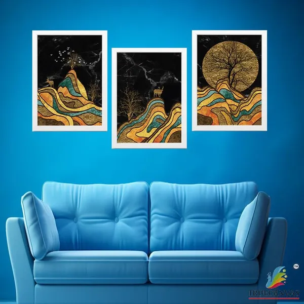 White__Abstract_Hd_Print_Painting_Set_Of_3_With_Frame_|_For_Home,_Living_Room_Gallery_&_Office,_White_Frame,_Size_-_13.50_X_19.50_Inch,_Sf278