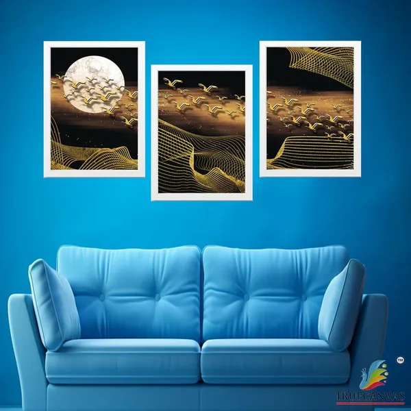 White__Abstract_Hd_Print_Painting_Set_Of_3_With_Frame_|_For_Home,_Living_Room_Gallery_&_Office,_White_Frame,_Size_-_13.50_X_19.50_Inch,_Sf279