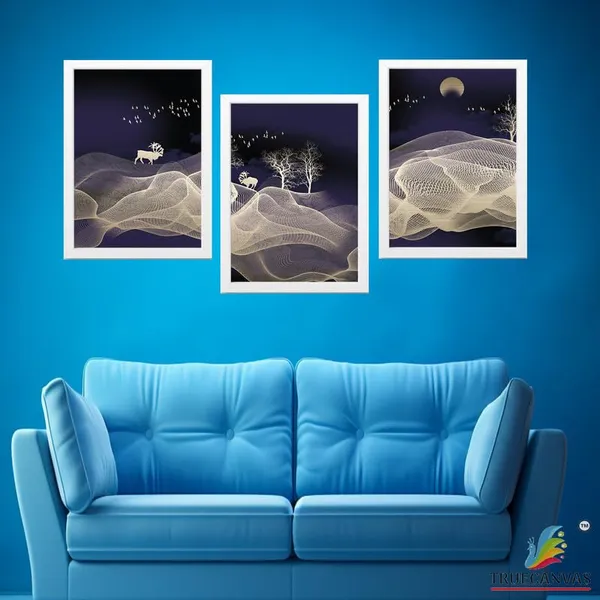 White__Abstract_Hd_Print_Painting_Set_Of_3_With_Frame_|_For_Home,_Living_Room_Gallery_&_Office,_White_Frame,_Size_-_13.50_X_19.50_Inch,_Sf282