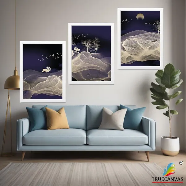 White__Abstract_Hd_Print_Painting_Set_Of_3_With_Frame_|_For_Home,_Living_Room_Gallery_&_Office,_White_Frame,_Size_-_13.50_X_19.50_Inch,_Sf282
