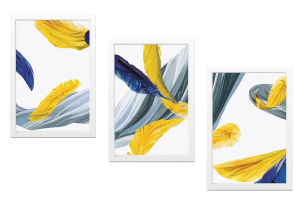 White__Abstract_Hd_Print_Painting_Set_Of_3_With_Frame_|_For_Home,_Living_Room_Gallery_&_Office,_White_Frame,_Size_-_13.50_X_19.50_Inch,_Sf284