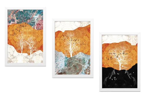 White__Abstract_Hd_Print_Painting_Set_Of_3_With_Frame_|_For_Home,_Living_Room_Gallery_&_Office,_White_Frame,_Size_-_13.50_X_19.50_Inch,_Sf285