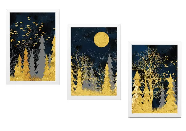 White__Abstract_Hd_Print_Painting_Set_Of_3_With_Frame_|_For_Home,_Living_Room_Gallery_&_Office,_White_Frame,_Size_-_13.50_X_19.50_Inch,_Sf286
