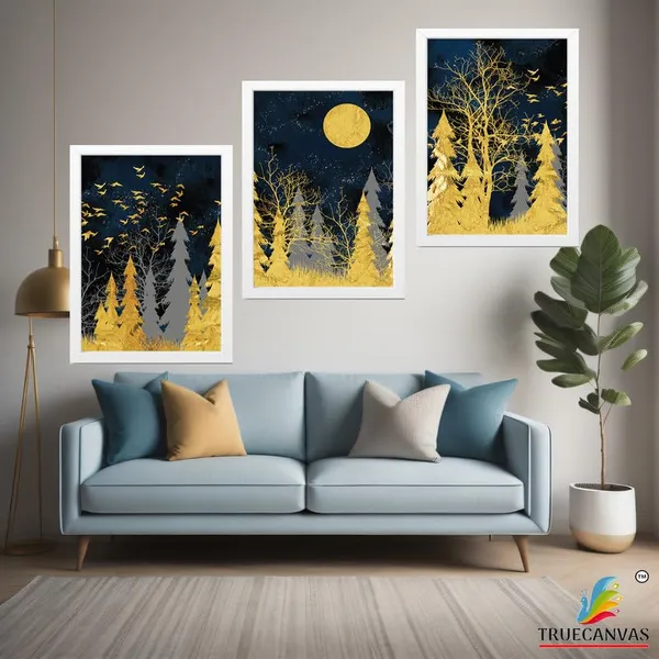 White__Abstract_Hd_Print_Painting_Set_Of_3_With_Frame_|_For_Home,_Living_Room_Gallery_&_Office,_White_Frame,_Size_-_13.50_X_19.50_Inch,_Sf286
