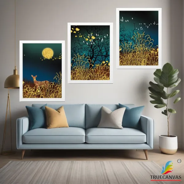 White__Abstract_Hd_Print_Painting_Set_Of_3_With_Frame_|_For_Home,_Living_Room_Gallery_&_Office,_White_Frame,_Size_-_13.50_X_19.50_Inch,_Sf288
