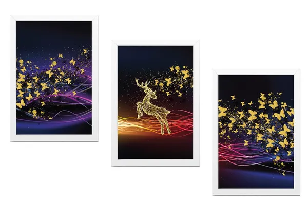 White__Abstract_Hd_Print_Painting_Set_Of_3_With_Frame_|_For_Home,_Living_Room_Gallery_&_Office,_White_Frame,_Size_-_13.50_X_19.50_Inch,_Sf290