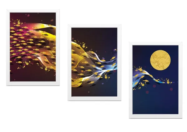 White__Abstract_Hd_Print_Painting_Set_Of_3_With_Frame_|_For_Home,_Living_Room_Gallery_&_Office,_White_Frame,_Size_-_13.50_X_19.50_Inch,_Sf291