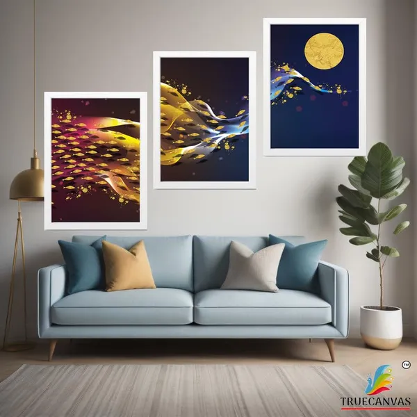 White__Abstract_Hd_Print_Painting_Set_Of_3_With_Frame_|_For_Home,_Living_Room_Gallery_&_Office,_White_Frame,_Size_-_13.50_X_19.50_Inch,_Sf291