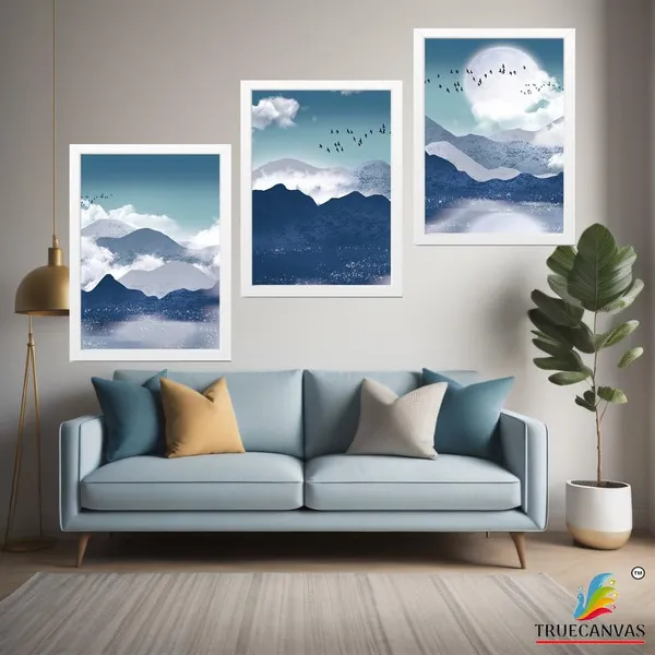 White__Abstract_Hd_Print_Painting_Set_Of_3_With_Frame_|_For_Home,_Living_Room_Gallery_&_Office,_White_Frame,_Size_-_13.50_X_19.50_Inch,_Sf292