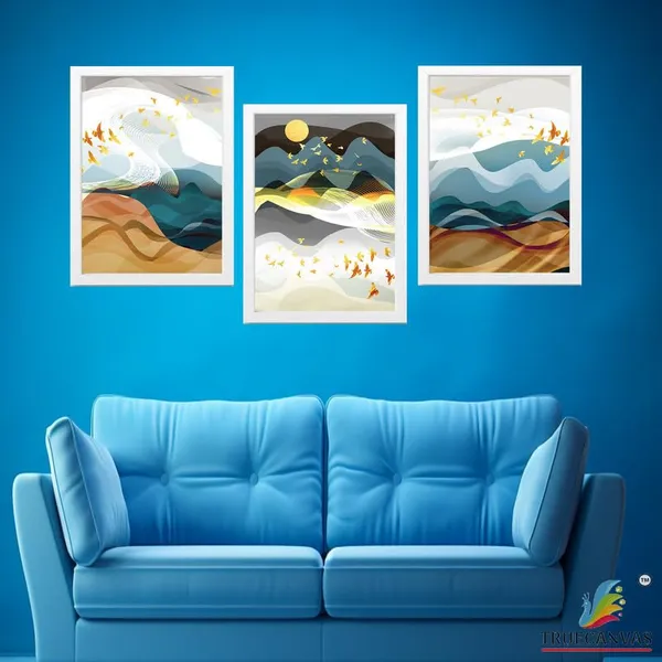 White__Abstract_Hd_Print_Painting_Set_Of_3_With_Frame_|_For_Home,_Living_Room_Gallery_&_Office,_White_Frame,_Size_-_13.50_X_19.50_Inch,_Sf299